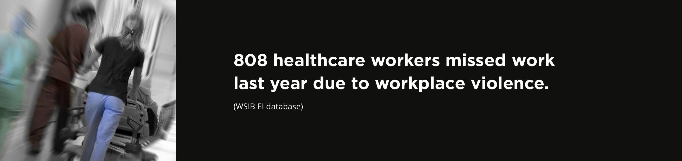 808 healthcare workers missed work last year due to workplace violence. (WSIB EI database)