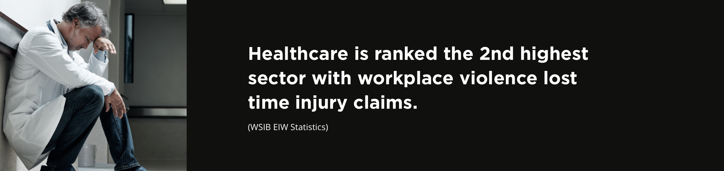 Healthcare is ranked the 2nd highest sector with workplace violence lost time injury claims. (WSIB EIW Statistics)